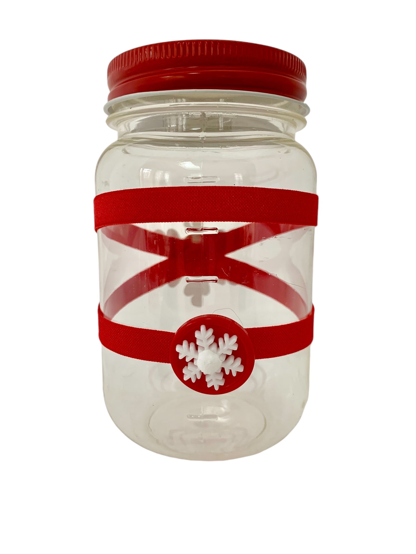 Large Jar Christmas Holiday Red White Wooden Snowflake Stocking Stuffer Children's Table Party Candy Favor FREE SHIPPING
