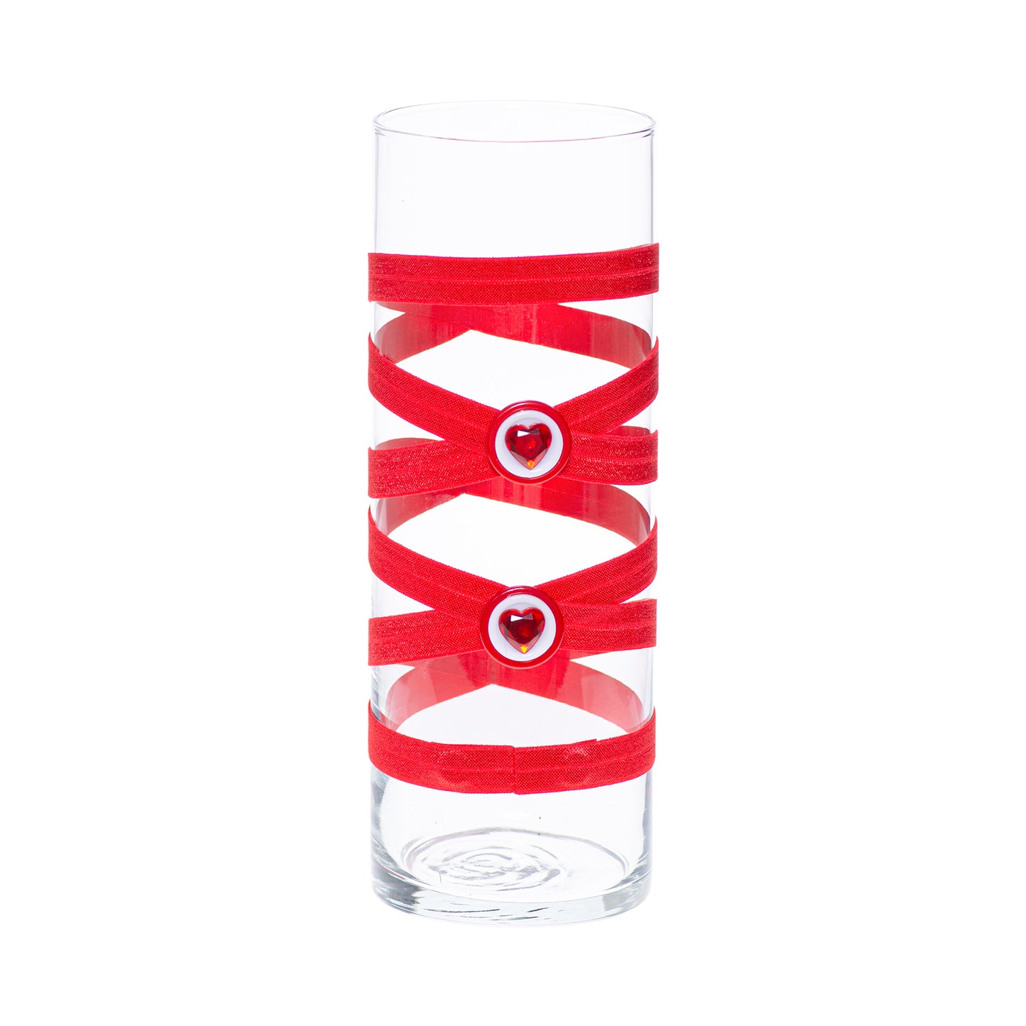 3.5" x 9.5" Vase Red 5X 5 Red White Gem Hearts Valentine's Day Love Collection Complete Set FREE SHIPPING