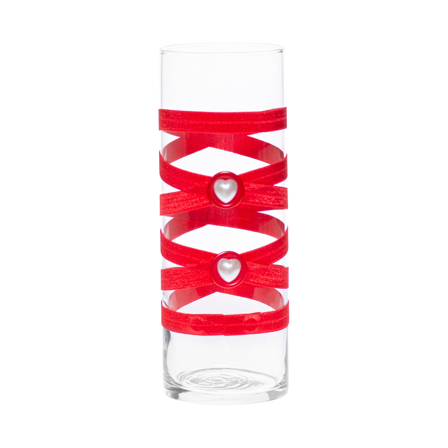 3.5" x 9.5" Vase Red 5X 5 White Pearl Heart Valentine's Day Love Collection Complete Set FREE SHIPPING
