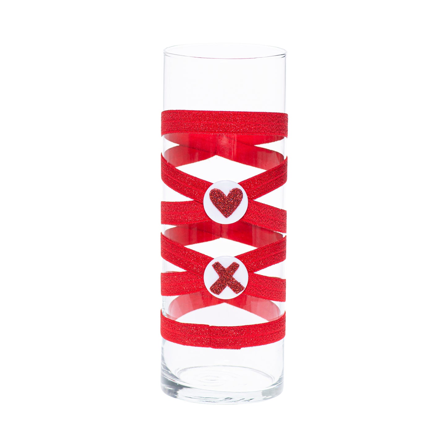 3.5" x 9.5" Vase Red Shiny 5X 5 Medium XOX Lips Heart Valentine's Day Love Collection Complete Set FREE SHIPPING