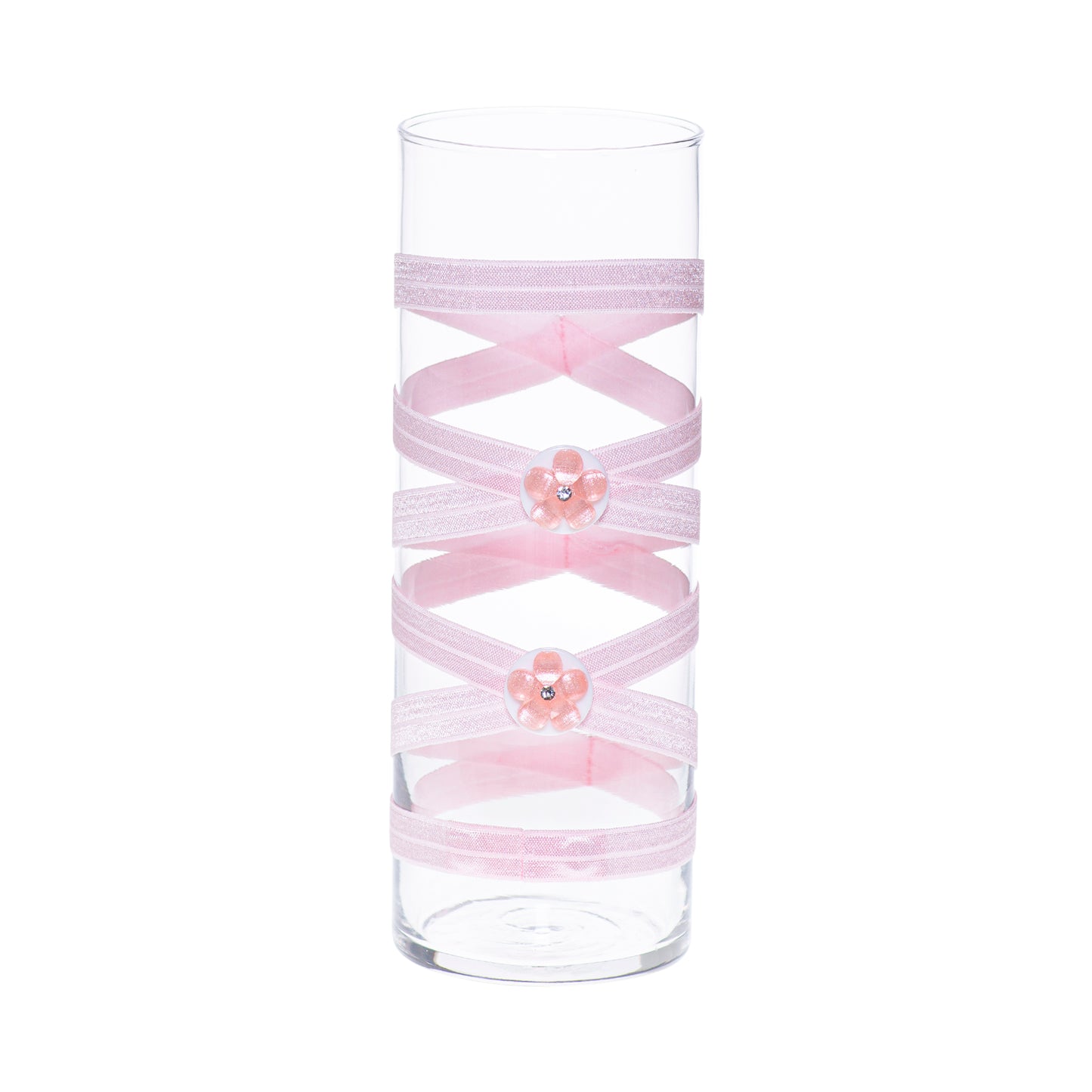 3.5" x 9.5" Vase Light Pink Rhinestone 5X 6 White Gem Flowers Floral Butterfly Mother's Valentine's Day Love Complete Collection FREE SHIPPING
