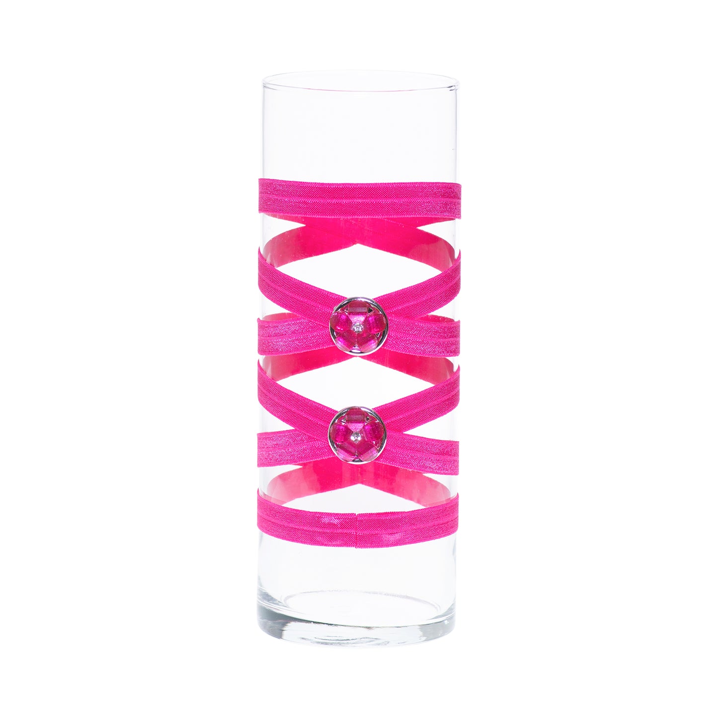 3.5" x 9.5" Vase Hot Pink 5X 5 Silver Dark Pink Rhinestone Flowers Floral Mother's Valentine's Day Love Collection Complete Set FREE SHIPPING