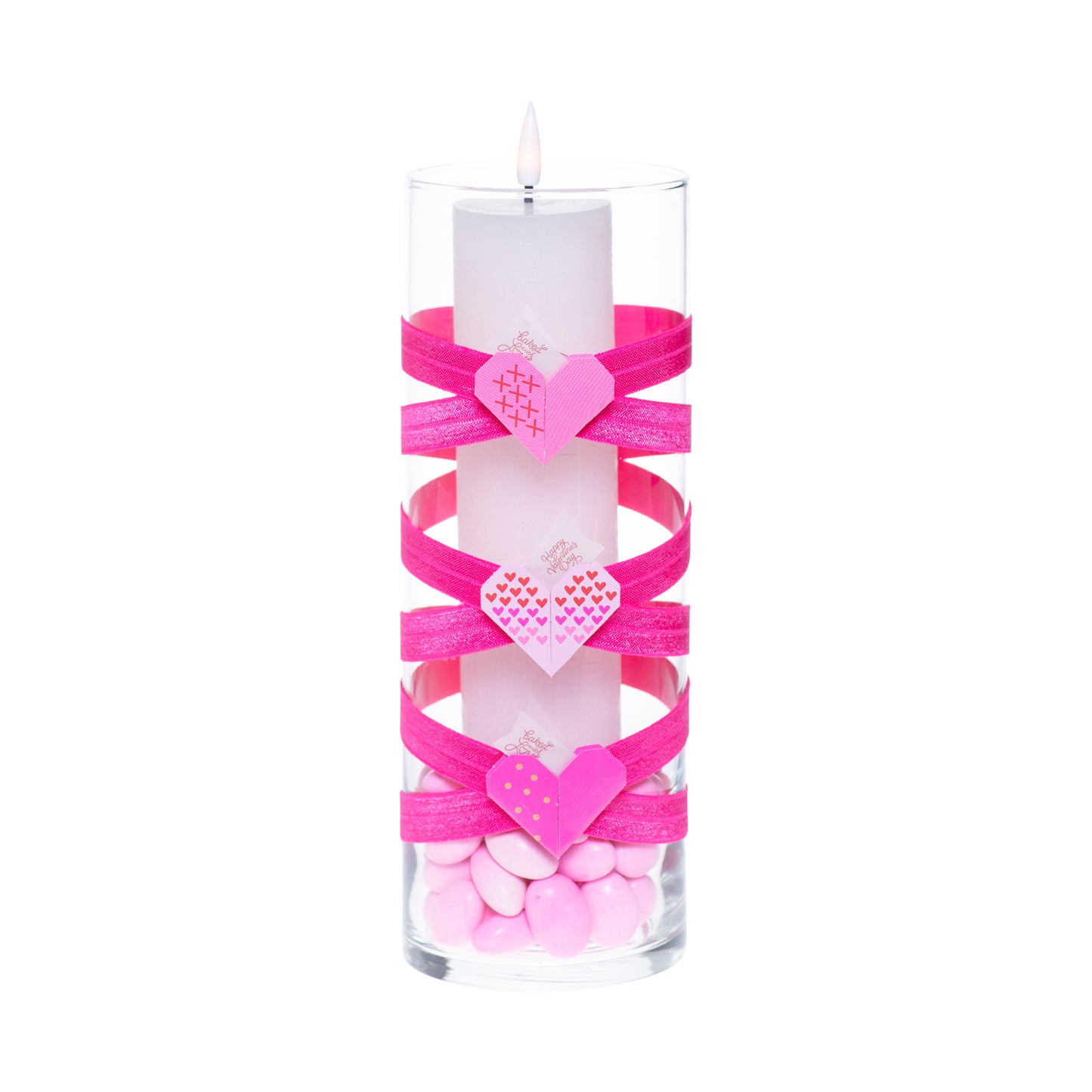 3.5" x 9.5" Vase Hot Pink 5X 5 Ombre Pink Paper Message Hearts Valentine's Day Love Collection Complete Set FREE SHIPPING