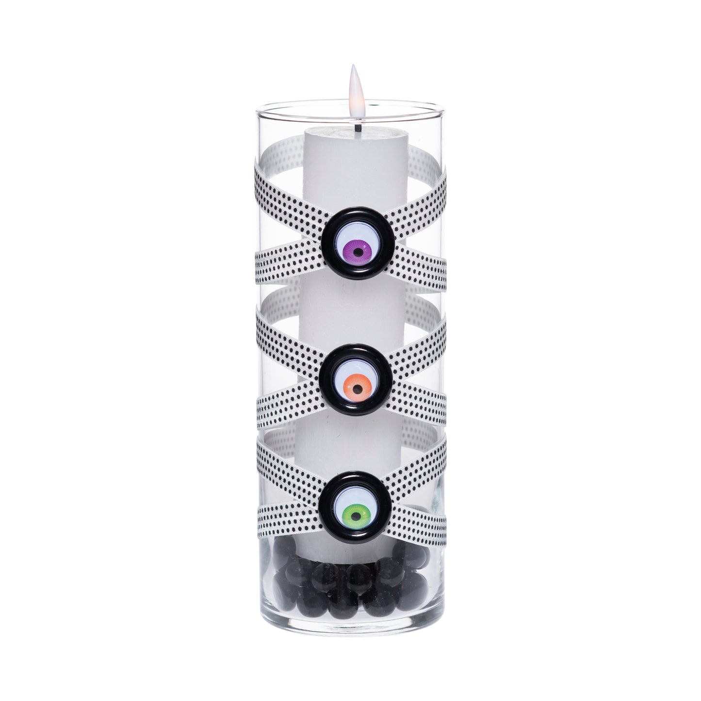 3.5" x 9.5" Vase White Black Polka Dot 5X 6 Purple Orange Green Black Googly Minion Eyes Halloween Collection Complete Set FREE SHIPPING