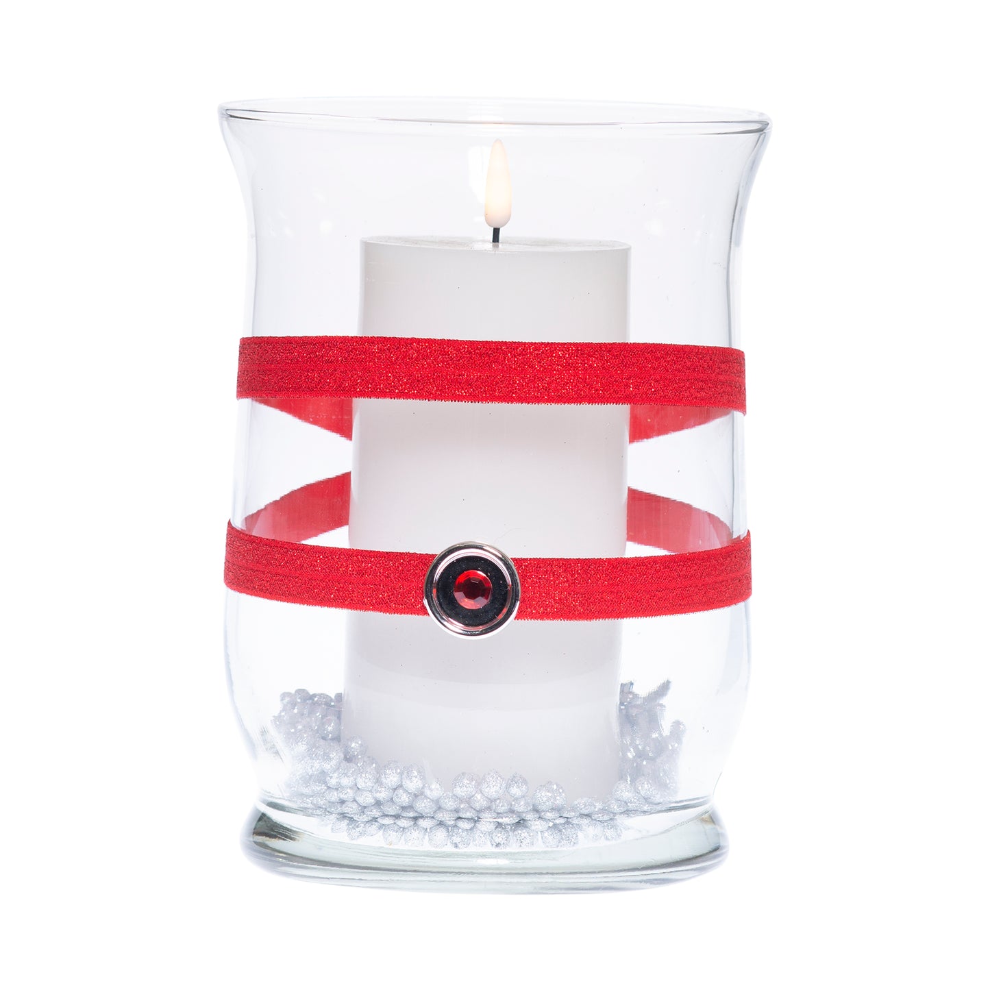 5.5" x 8" Hurricane Shiny Red 1X 2 Large Glitter Silver Red Snowflake Holiday Collection Complete Set FREE SHIPPING