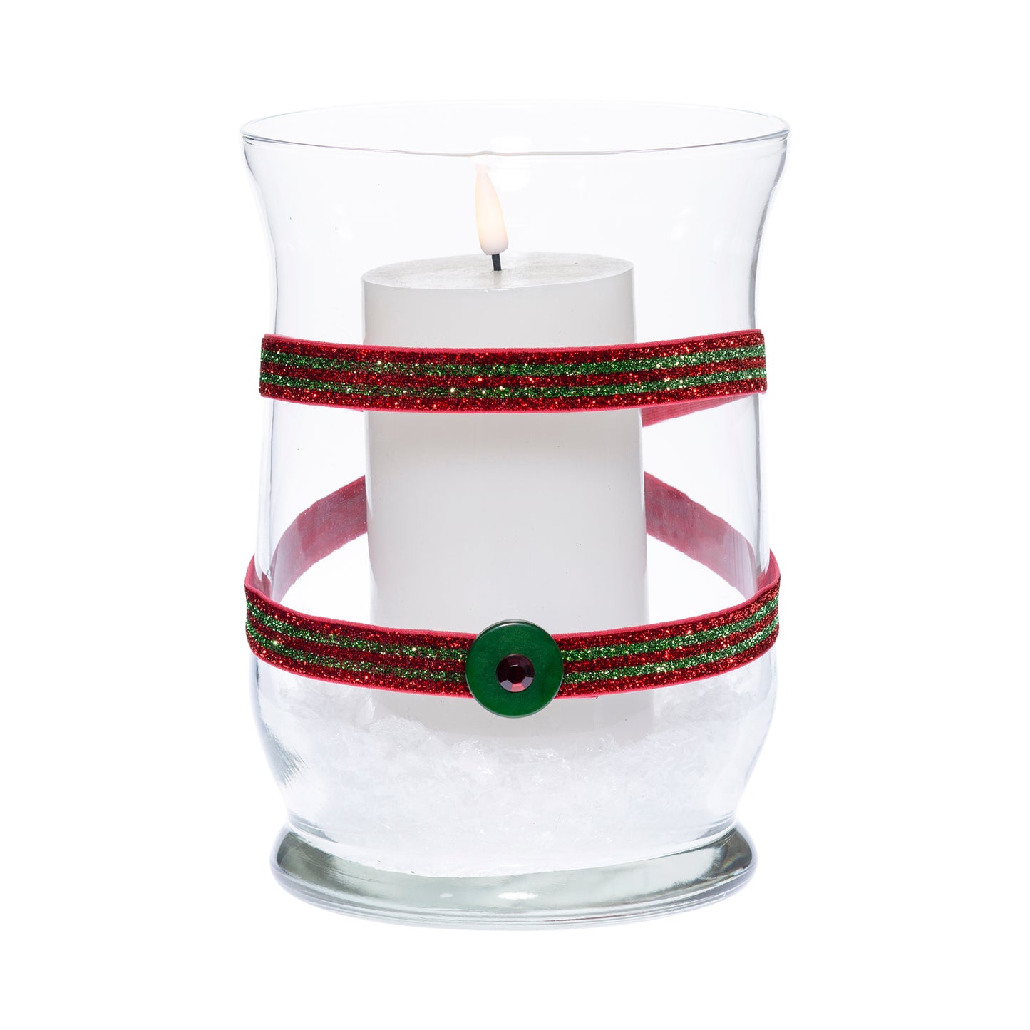 5.5" x 8" Hurricane Red Green Glitter Stripe 1X 2 Red Glitter Poinsettia Floral Holiday Collection Complete Set FREE SHIPPING