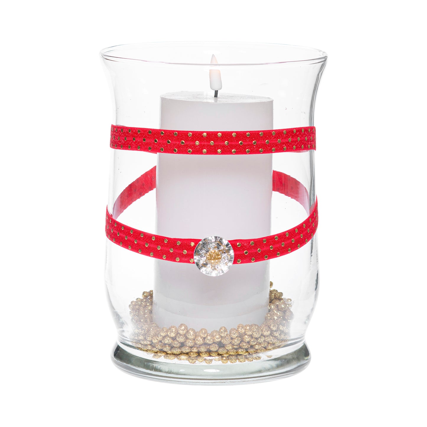 5.5" x 8" Hurricane Red Gold Polka Dot 1X 2 Crystal Red Gold Star Holiday Collection Complete Set FREE SHIPPING