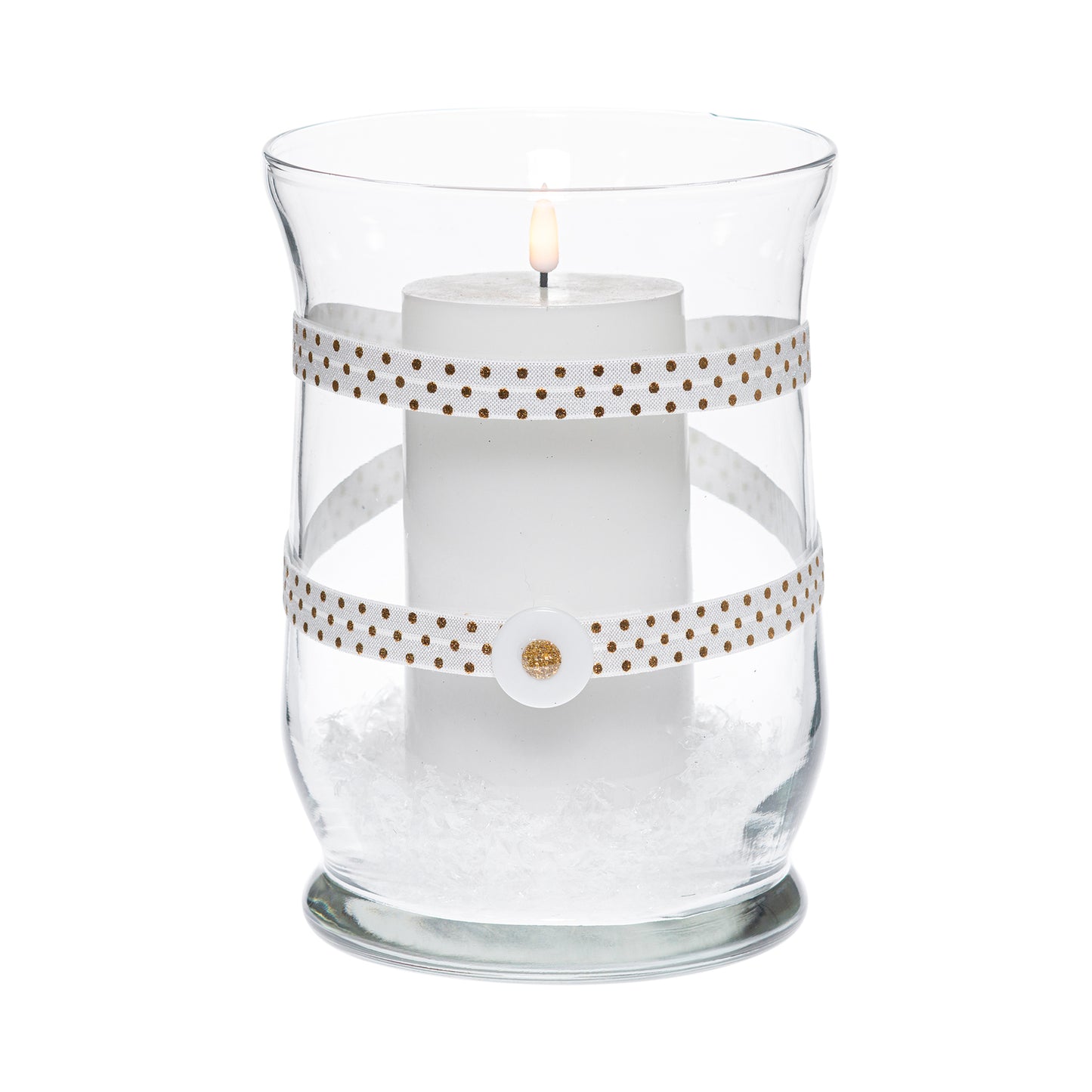 5.5" x 8" Hurricane White Gold Polka Dot 1X 2 Ivory Matte Poinsettia Holiday Collection Complete Set FREE SHIPPING