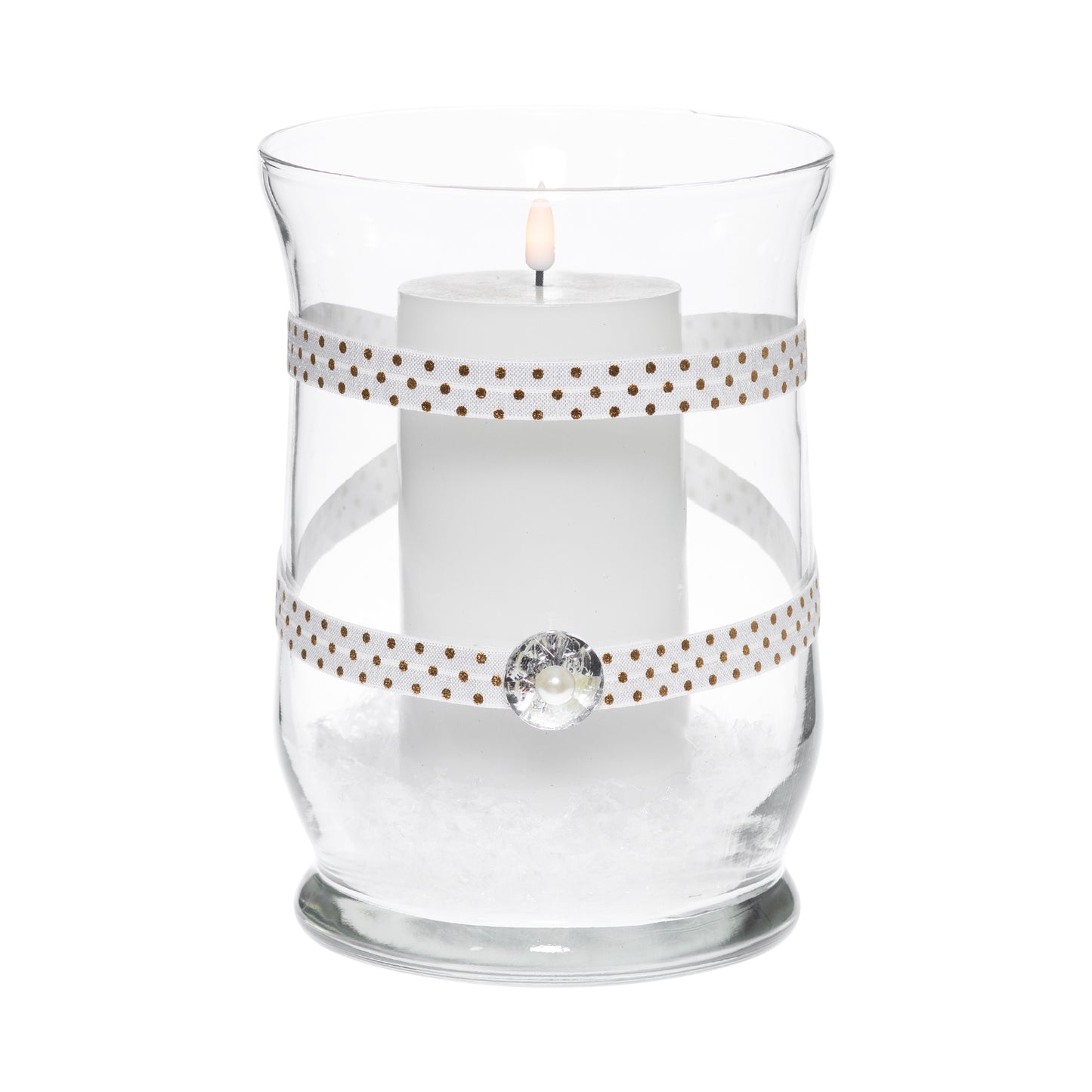 5.5" x 8" Hurricane White Gold Polka Dot 1X 2 Crystal Gold Pearl Star Holiday Collection Complete Set FREE SHIPPING