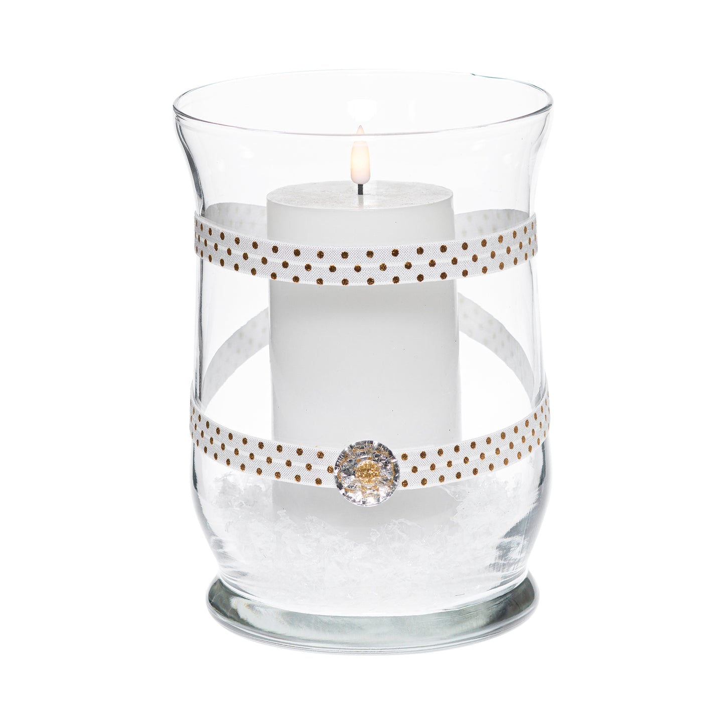 5.5" x 8" Hurricane White Gold Polka Dot 1X 2 Crystal Gold Star Holiday Collection Complete Set FREE SHIPPING