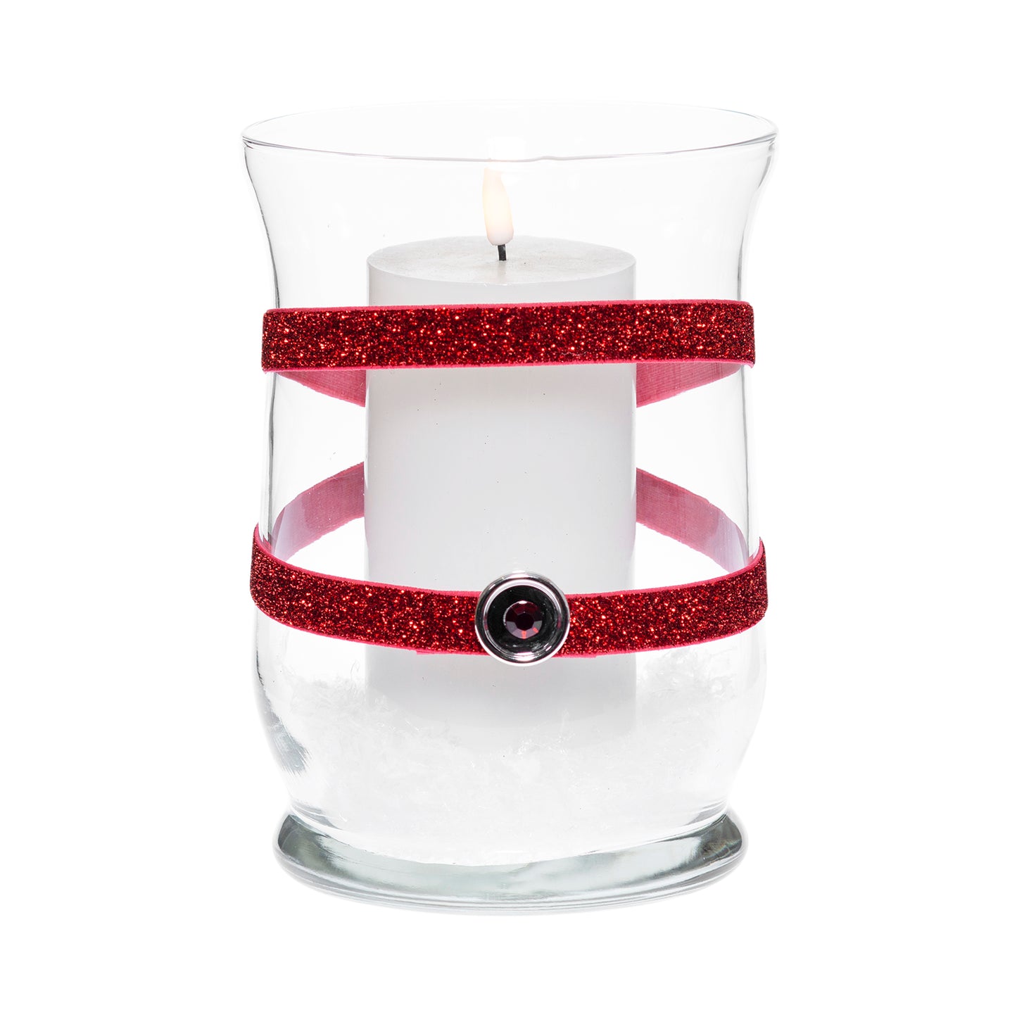 5.5" x 8" Hurricane Glitter Red 1X 2 Red Glitter Poinsettia Holiday Collection Complete Set FREE SHIPPING