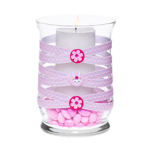 5.5" x 8" Hurricane Light Pink White Quatrefoil 5X 6 Easter Spring Pink Flowers Jeweled Bunny Medium Floral Summer Collection Complete Set FREE SHIPPING