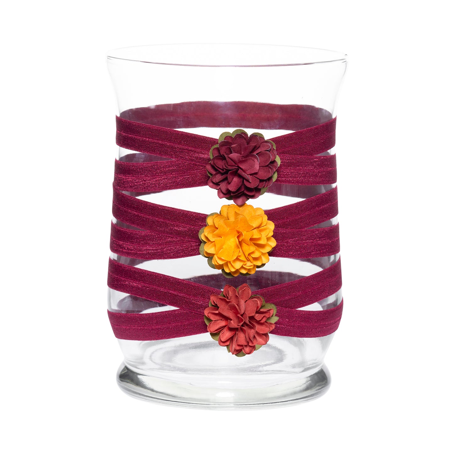 5.5" x 8" Hurricane Maroon 5X 6 Gold Rust Mums Autumn Farmer's Market Flowers Collection Complete Set FREE SHIPPING