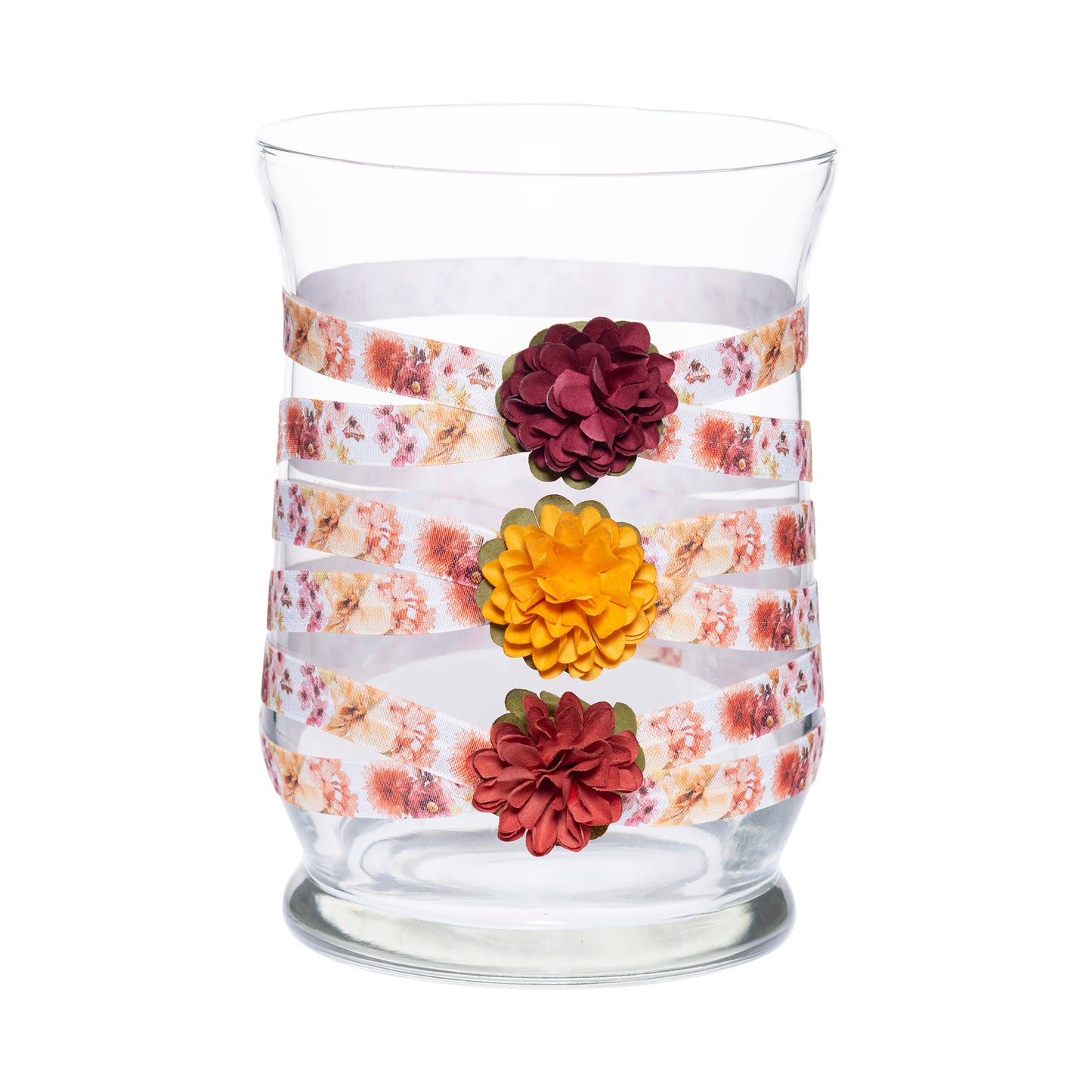 5.5" x 8" Hurricane Autumn Flowers 5X 6 Gold Rust Mums Autumn Floral Fall Collection Complete Set FREE SHIPPING