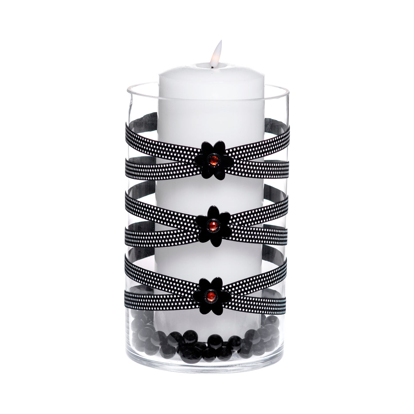 6" x 10" Cylinder Black White Polka Dot 5X 6 Groovy Black Orange Flowers Floral Halloween Collection Complete Set FREE SHIPPING