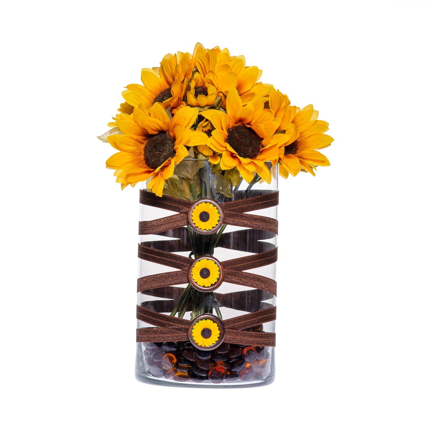 6" x 10" Cylinder Dark Brown 5X 6 Sunflowers Large Autumn Fall Collection Complete Set FREE SHIPPING