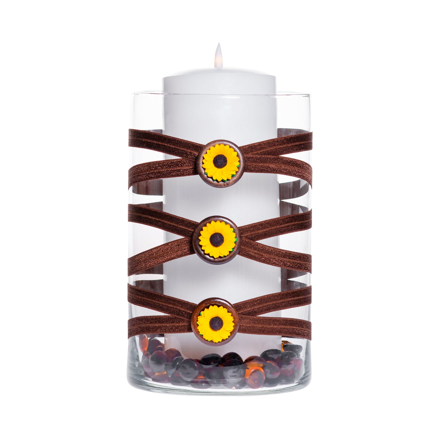 6" x 10" Cylinder Dark Brown 5X 6 Sunflowers Large Autumn Fall Collection Complete Set FREE SHIPPING