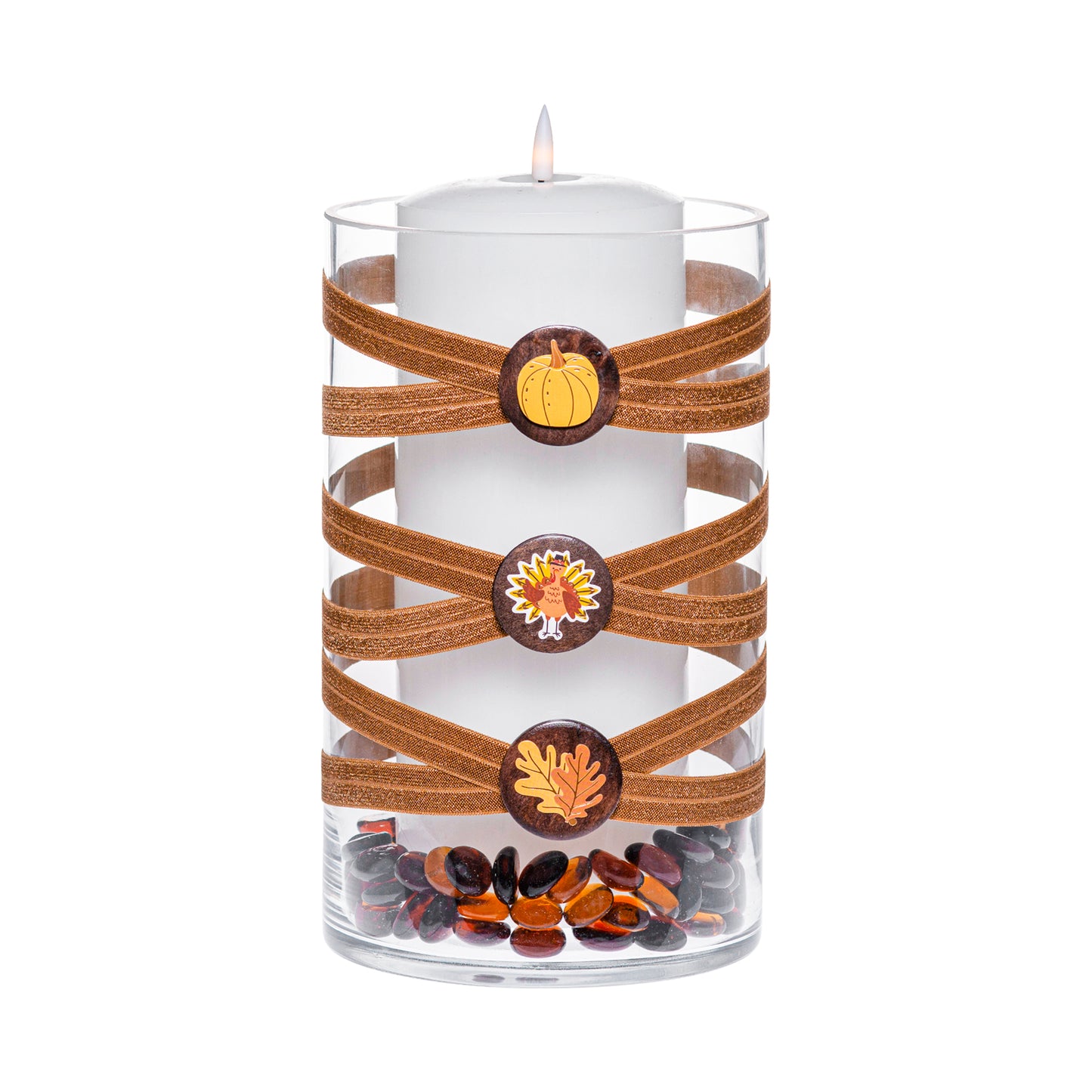 6" x 10" Cylinder Vicuna Brown 5X 6 Gold Icon Stickers Autumn Fall Thanksgiving Collection Complete Set FREE SHIPPING