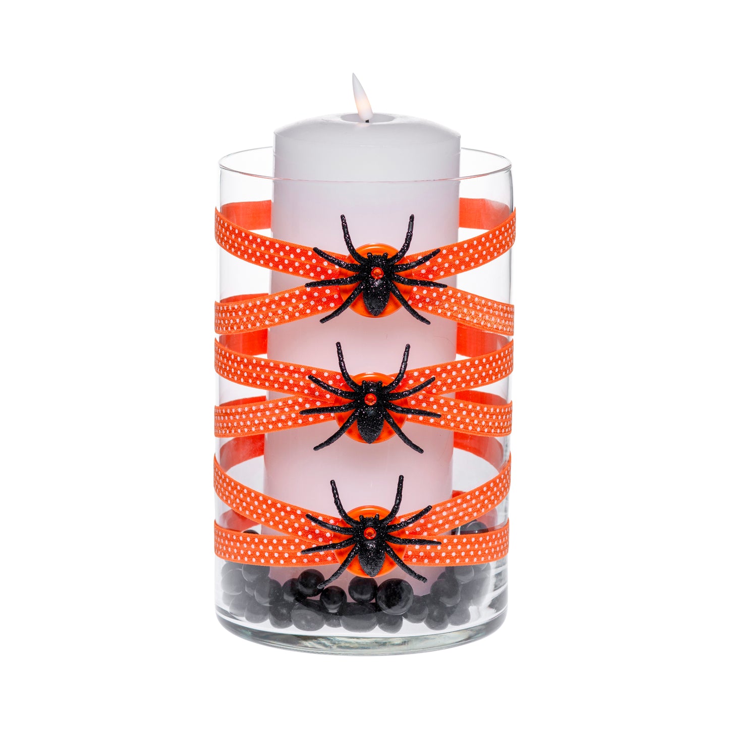 6" x 10" Cylinder Orange White Polka Dot 5X 5 Halloween Glitter Spiders Large Halloween Collection Complete Set FREE SHIPPING