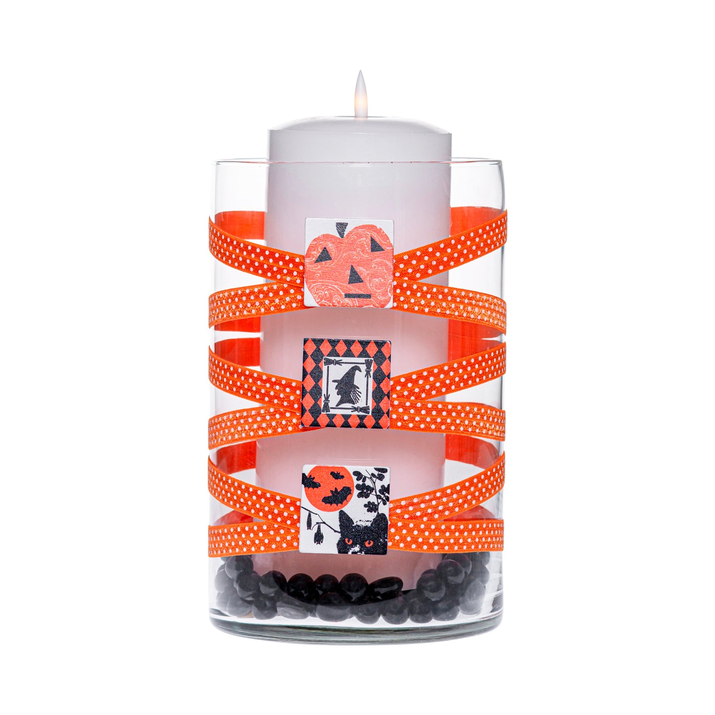 6" x 10" Cylinder Orange White Polka Dot 5X 6 Retro Clips 2 Halloween Collection Complete Set FREE SHIPPING