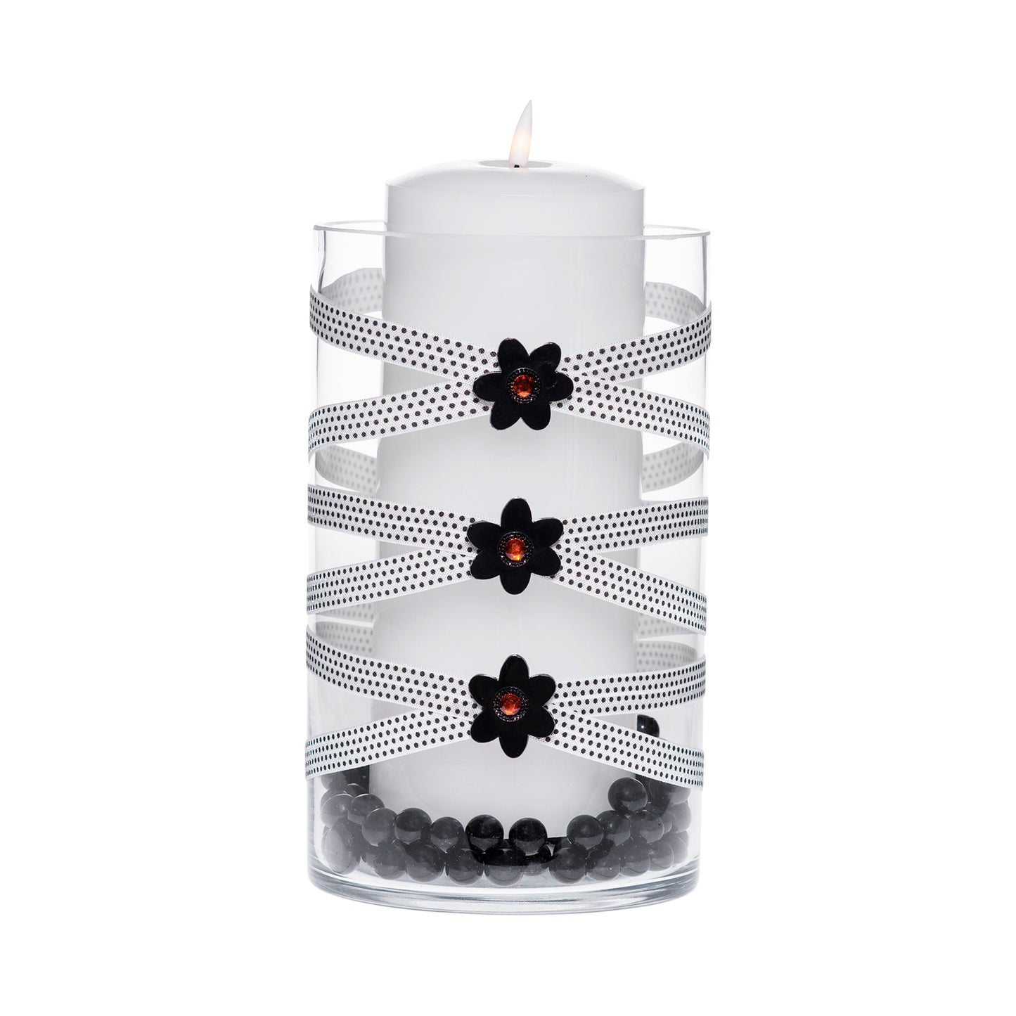 6" x 10" Cylinder White Black Polka Dot 5X 6 Groovy Black Orange Flowers Floral Halloween Collection Complete Set FREE SHIPPING