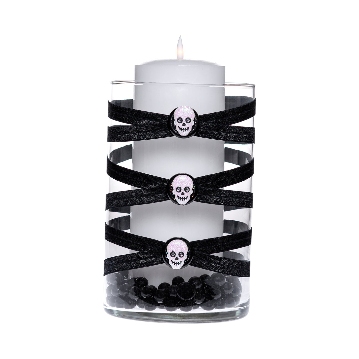 6" x 10" Cylinder Black 5X 6 Iridescent Skulls Halloween Collection Complete Set FREE SHIPPING