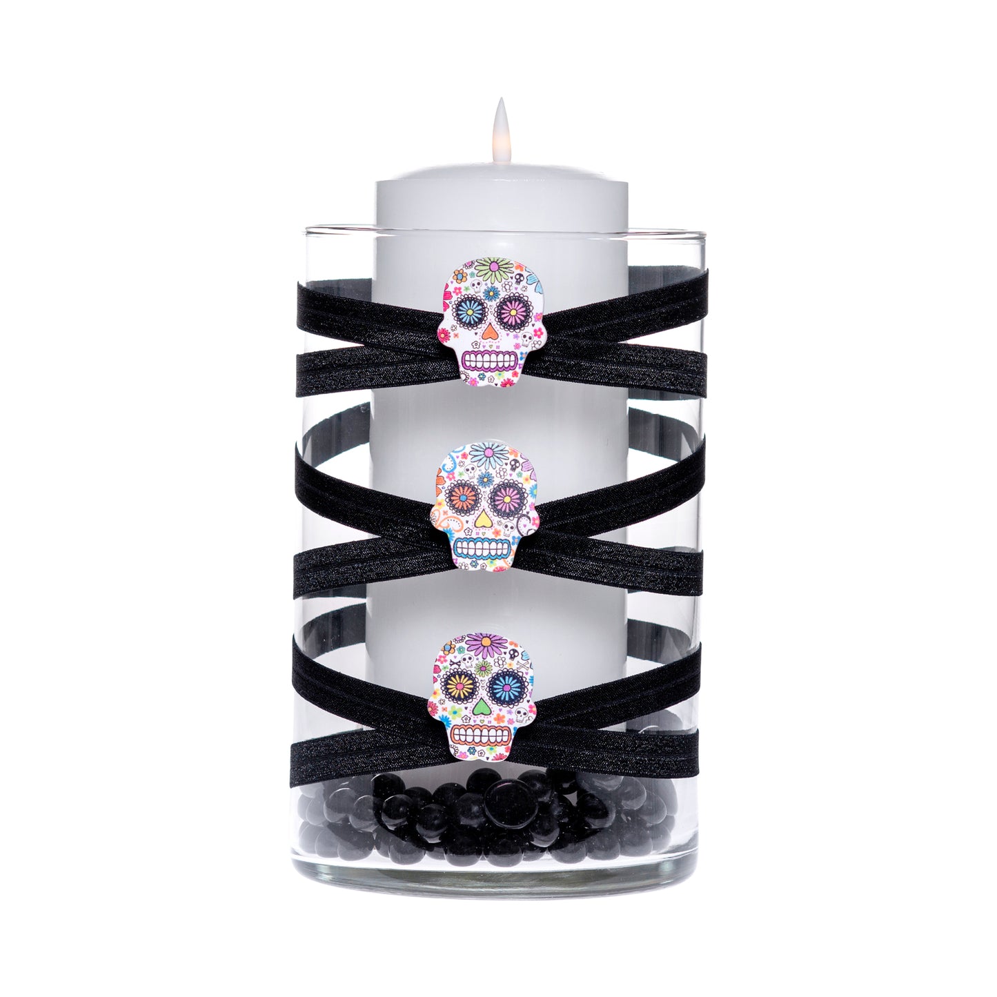6" x 10" Cylinder Black 5X 6 Skulls Dia de Muertos Clips Day of Dead Halloween Collection Complete Set FREE SHIPPING