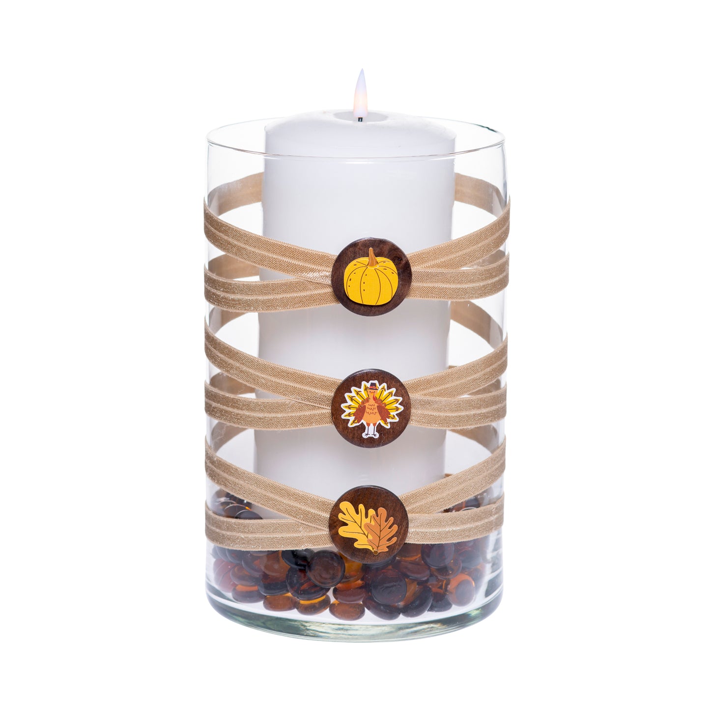 6" x 10" Cylinder Beige 5X 6 Gold Icon Stickers Thanksgiving Collection Complete Set FREE SHIPPING