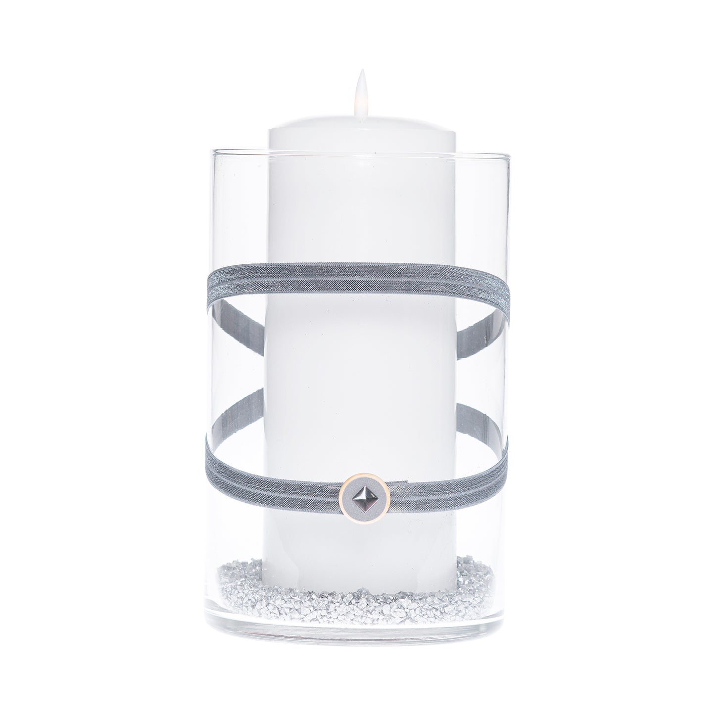 6" x 10" Cylinder Silver Gray 1X 2 Wooden Snowflake Pattern Holiday Collection Complete Set FREE SHIPPING