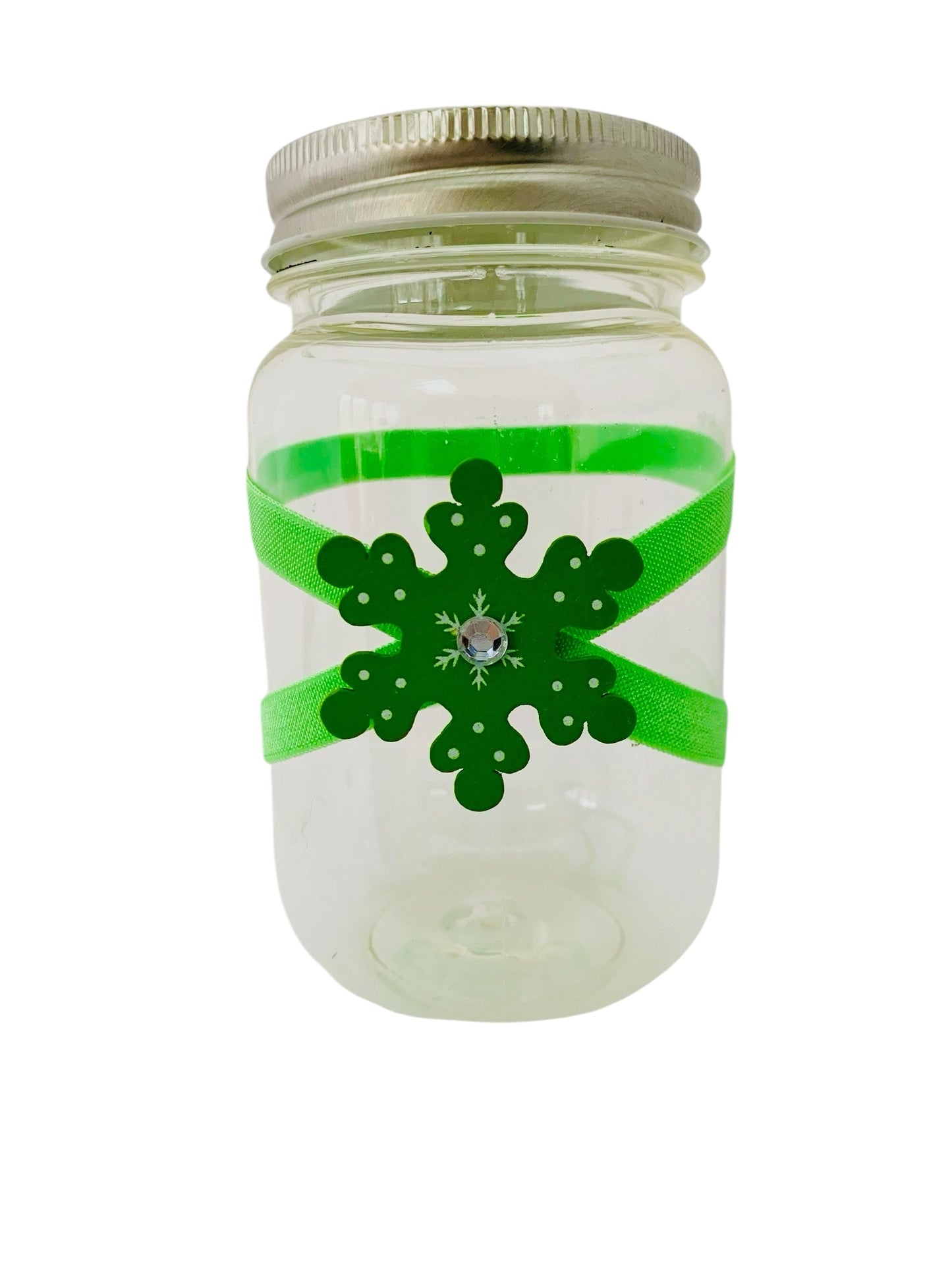 Large Jar Christmas Holiday Lime Green Wooden Snowflake Stocking Stuffer Children's Table Party Candy Favor FREE SHIPPING