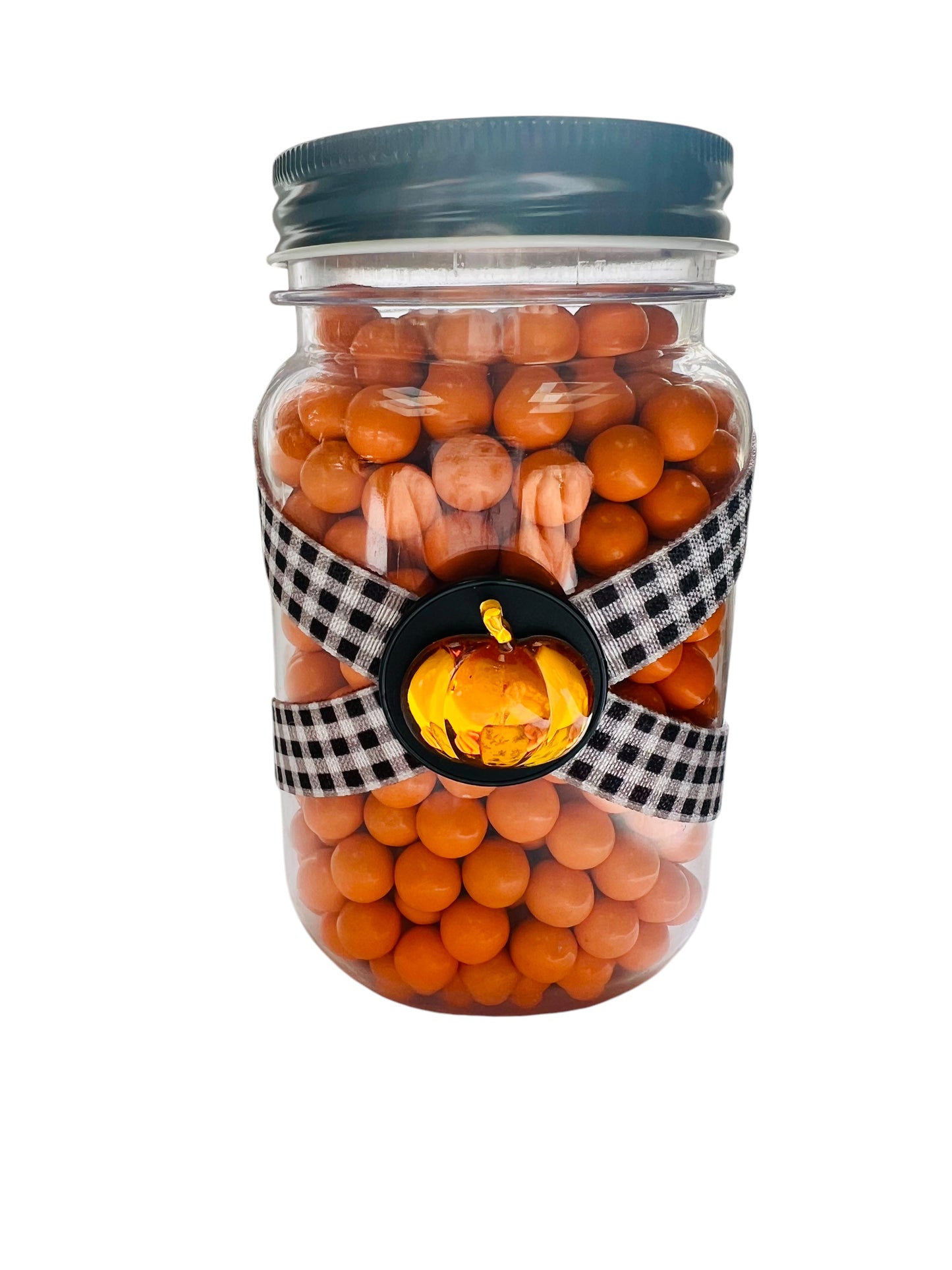 Large Jar Christmas Holiday Black White Buffalo Plaid Thanksgiving Farmhouse Pumpkins Candy Favor FREE SHIPPING