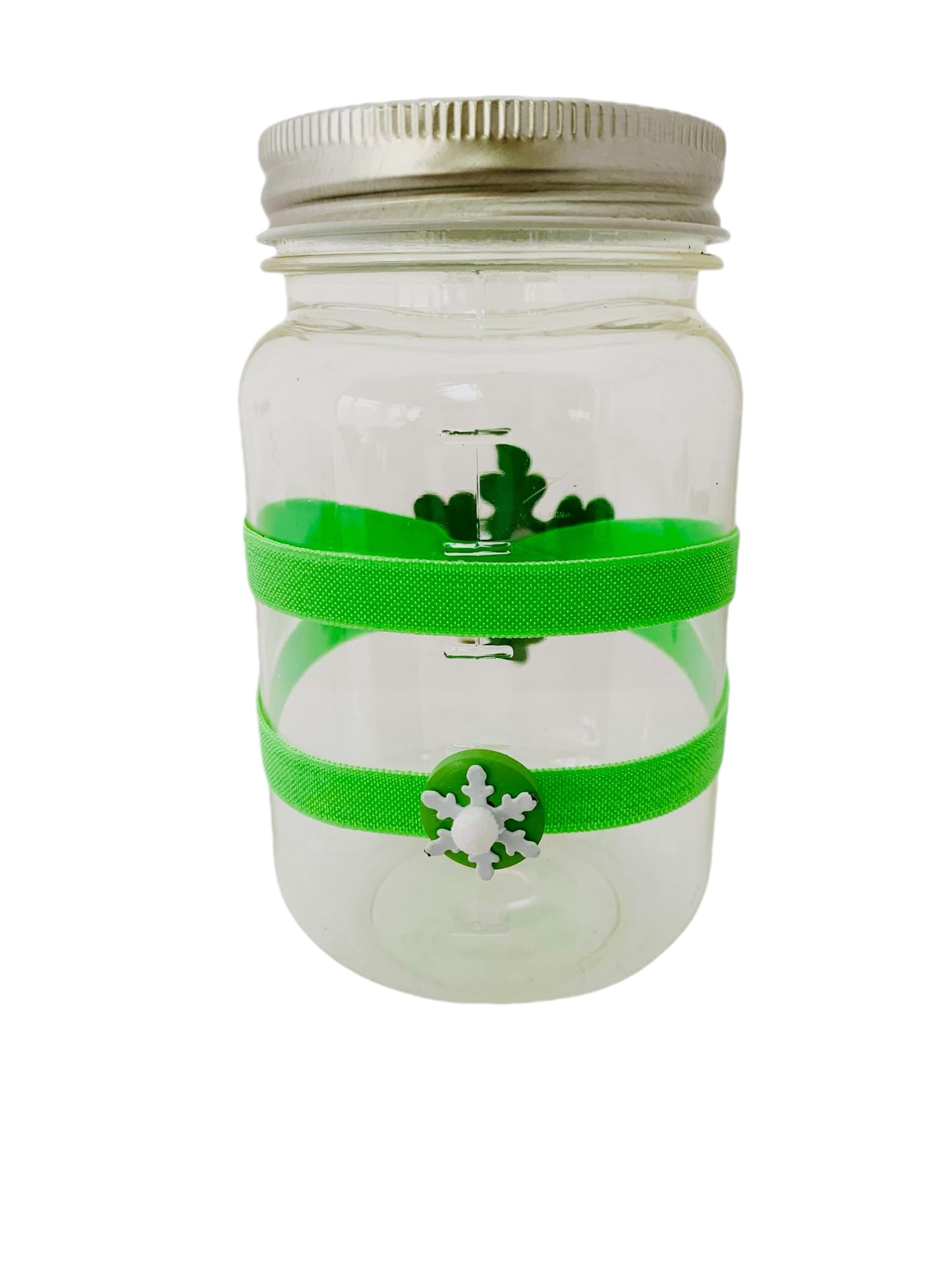 Large Jar Christmas Holiday Lime Green Wooden Snowflake Stocking Stuffer Children's Table Party Candy Favor FREE SHIPPING