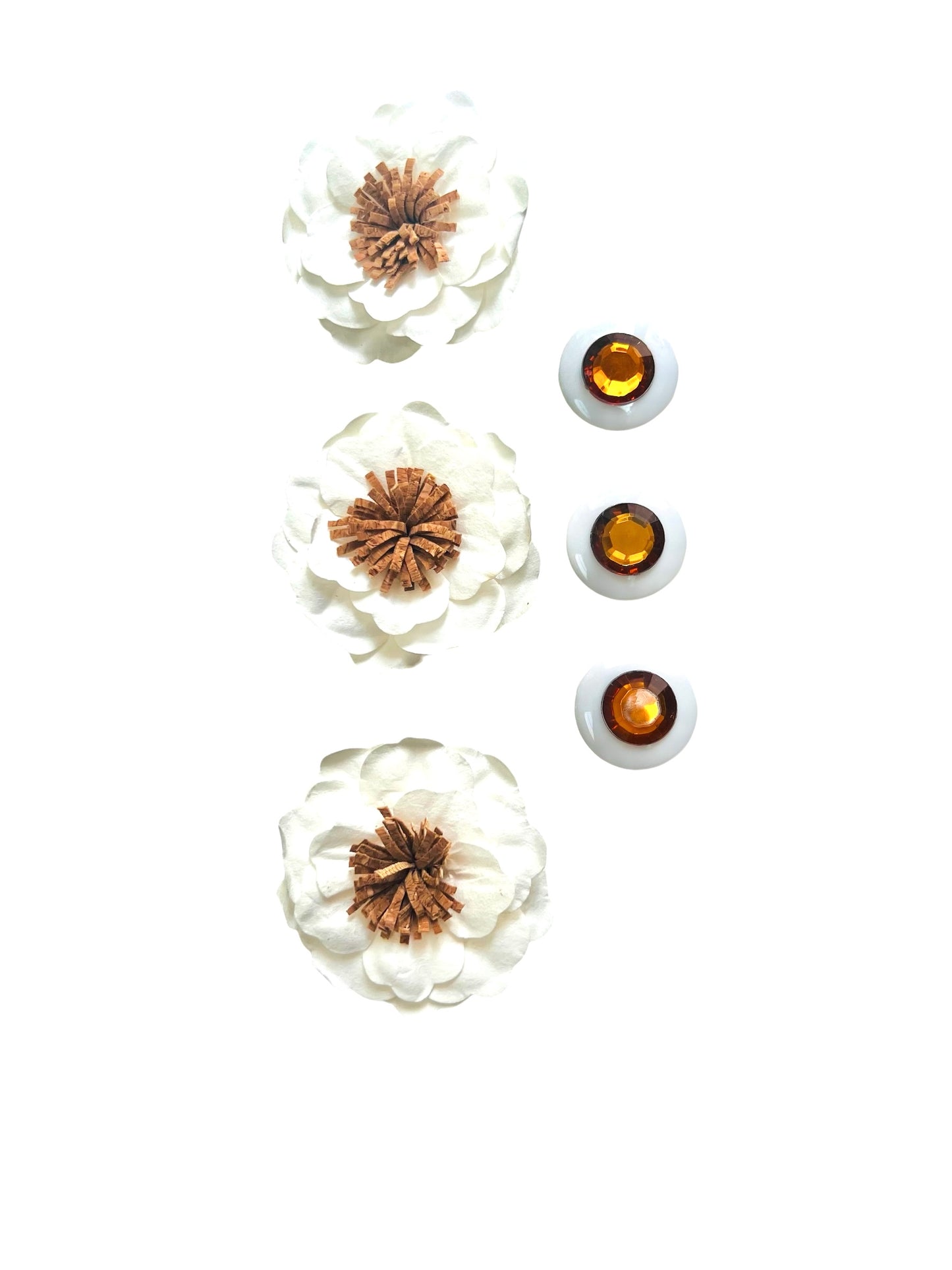 3.5" x 9.5" Vase Vicuna Brown 5X 6 White + Burlap Paper Flowers Autumn Fall Floral Halloween Collection Complete Set FREE SHIPPING