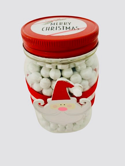 Large Jar Christmas Holiday Red Wooden Santa Stocking Stuffer Children's Table Party Candy Favor FREE SHIPPING