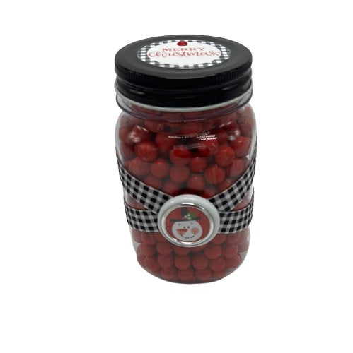 Large Jar Christmas Holiday Black White Buffalo Plaid Red Snowy Fun Stocking Stuffer Children's Table Party Candy Favor FREE SHIPPING