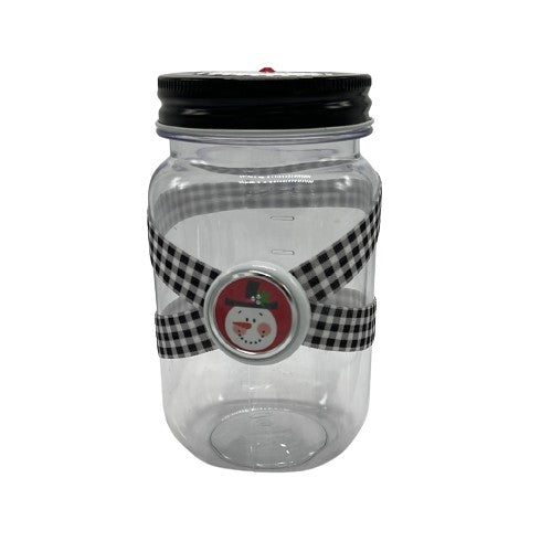 Large Jar Christmas Holiday Black White Buffalo Plaid Red Snowy Fun Stocking Stuffer Children's Table Party Candy Favor FREE SHIPPING