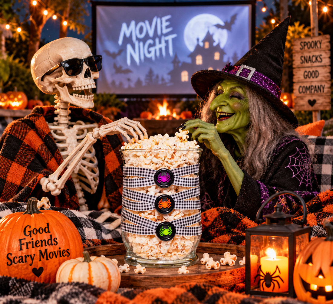 Halloween Movie Night with Glass Wrappings