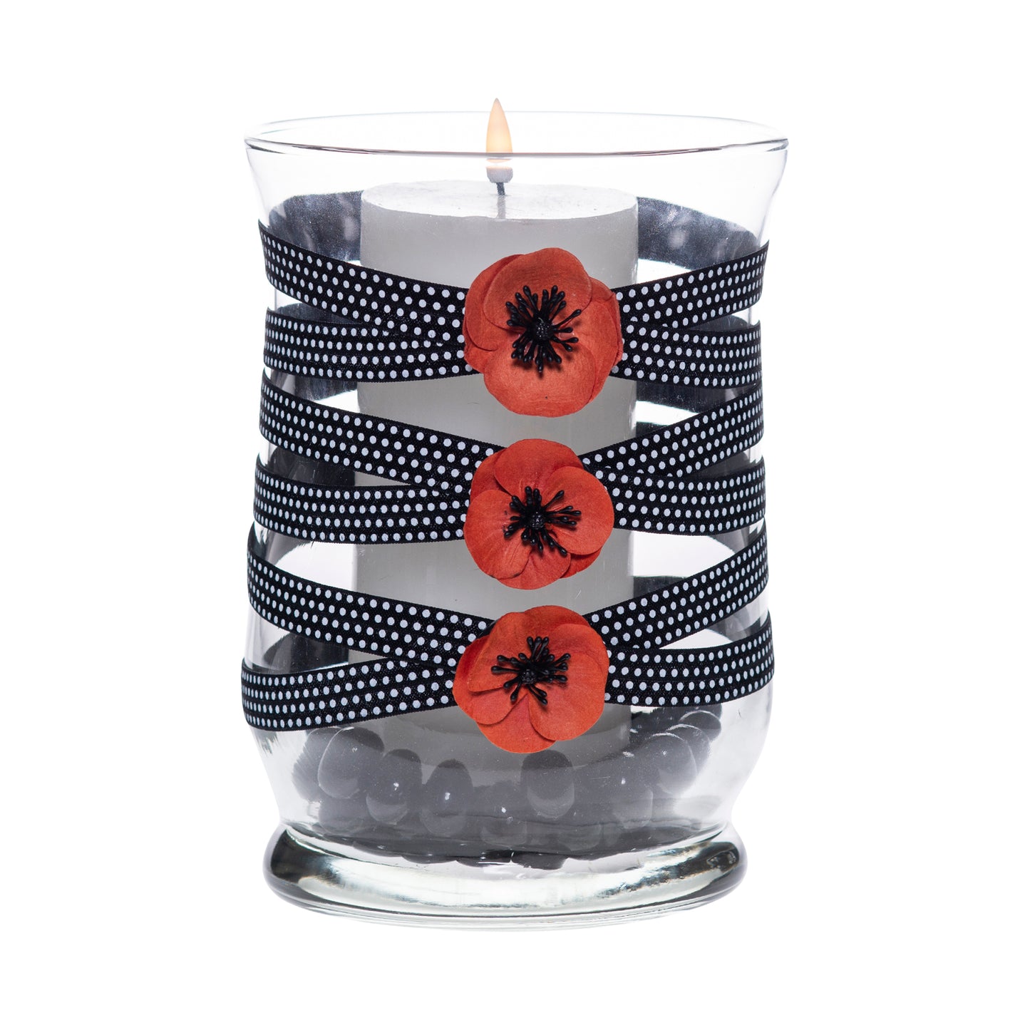 5.5" x 8" Hurricane Black White Polka Dot 5X 6 Rust Red Poppies Halloween-ish Fall-O-Ween Collection Complete Set