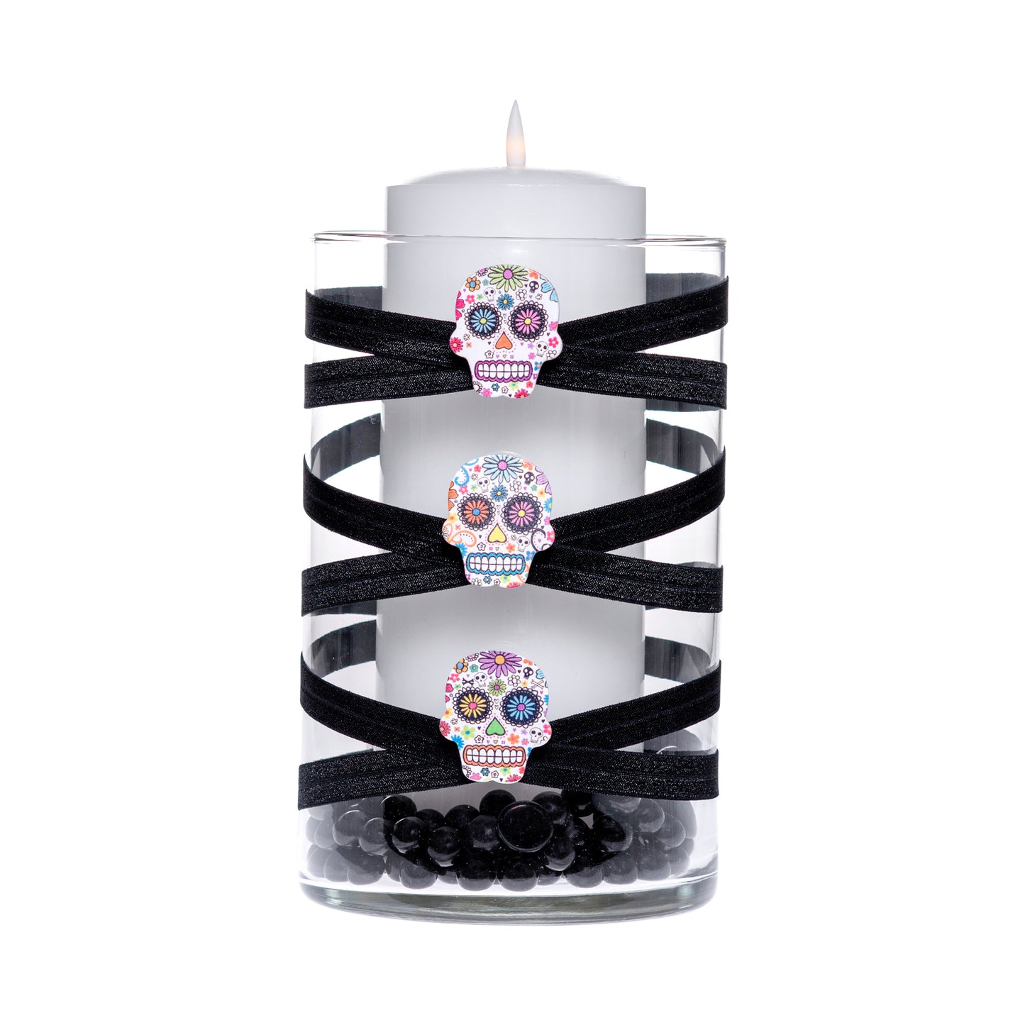 6" x 10" Cylinder Black 5X 6 Day of the Dead Skulls Dia de Muertos Clips Fall-O-Ween Collection Complete Set