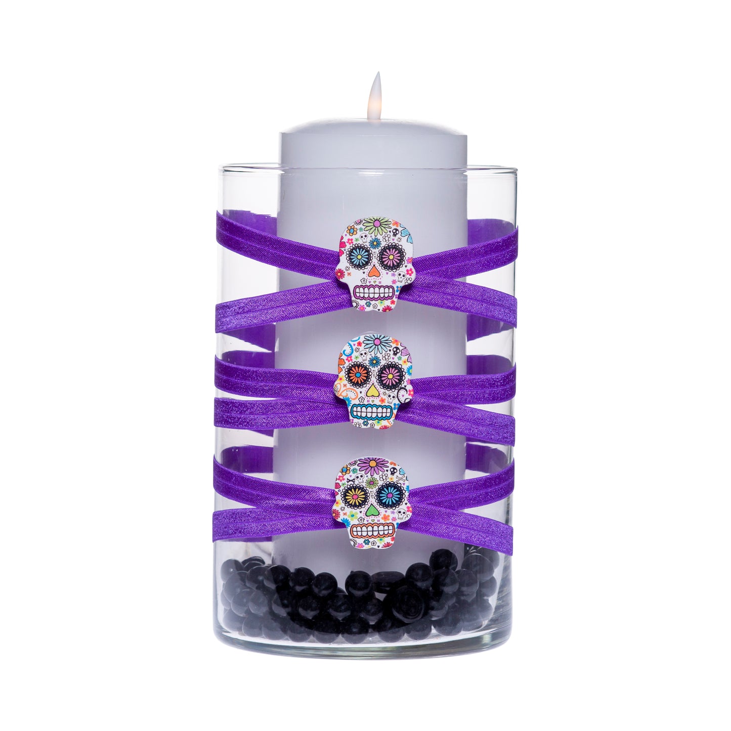 6" x 10" Cylinder Purple 5X 6 Day of the Dead Skulls Dia de Muertos Clips Fall-O-Ween Collection Complete Set