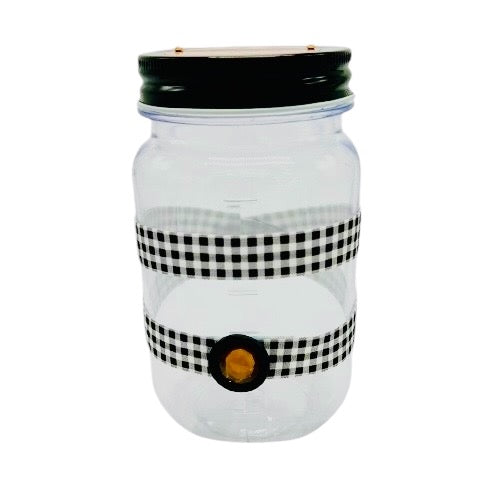 Large Jar Black White Buffalo Plaid Thanksgiving Farmhouse Pumpkins Candy Favor FREE SHIPPING