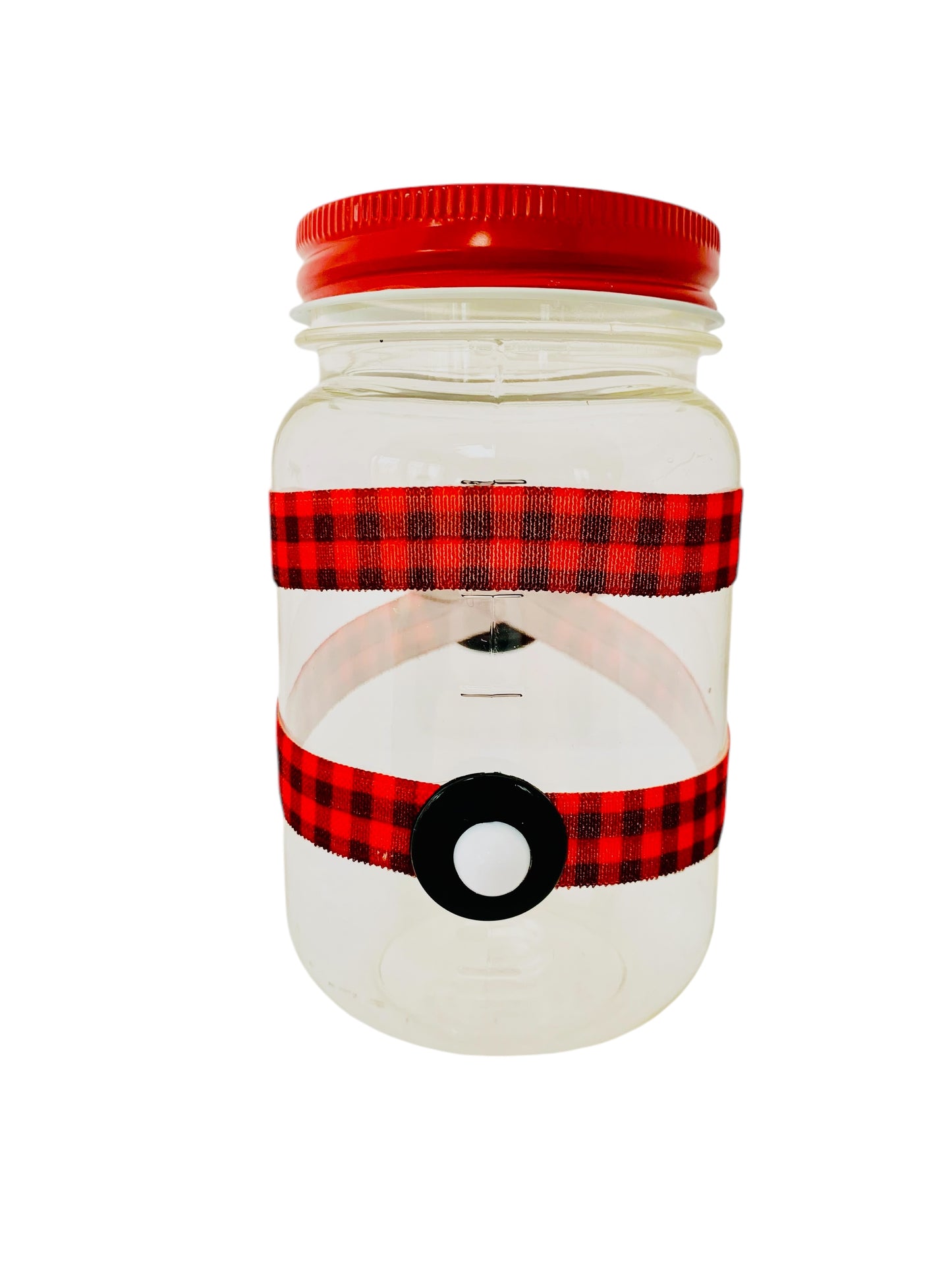 Large Jar Christmas Holiday Red Black Buffalo Plaid Stocking Cap Penguin Stuffer Children's Table Party Candy Favor FREE SHIPPING