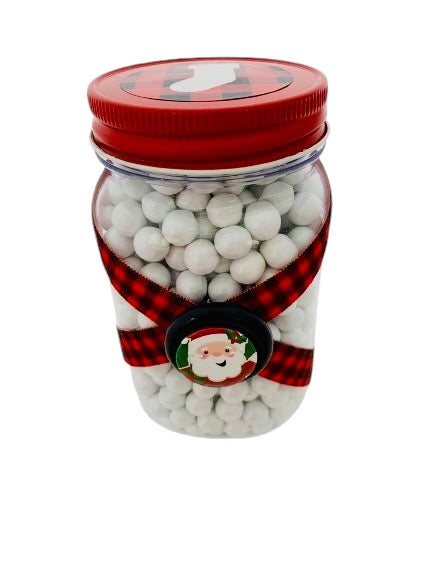 Large Jar Christmas Holiday Red Black Buffalo Plaid Jolly Santa Stocking Stuffer Children's Table Party Candy Favor FREE SHIPPING