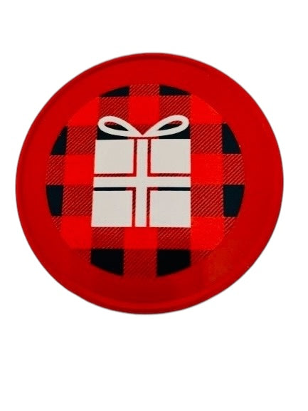 Large Jar Christmas Holiday Red Black Buffalo Plaid Stocking Cap Penguin Stuffer Children's Table Party Candy Favor FREE SHIPPING