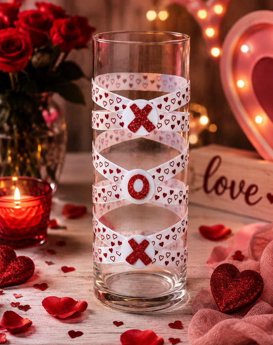 Size A Wrapping + Embellishment Set White Red Shiny Hearts 5X 5 Medium XOX Lips Heart Valentine's Day Love Collection FREE SHIPPING